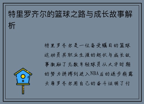 特里罗齐尔的篮球之路与成长故事解析